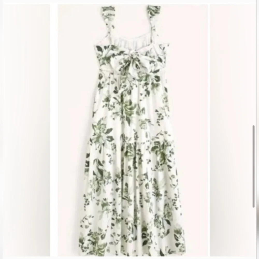 Abercrombie & Fitch Bow Back Poplin Maxi Dress With Pockets